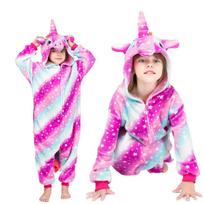 Kigurumi Onesie Vaikiškos Vienaragio Pižamos Vaikams Gyvūnai Animaciniai Miegamieji Kostiumai Kūdikiams Žieminiai Mergaičių Licorne Jumspuit 4T pink