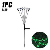 1Pack Wind-Powered Eye Bulbs with 6 Solar-Powered LED Bulbs  Halloween-Themed Outdoor Garden Decor for Yard Lawn Halloween 6LED,1PC black