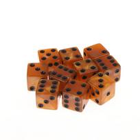 6 pusių žaidimo kauliukai 16 mm akriliniai D6 kauliukų rinkinys Dnd, RPG, stalo žaidimams arba matematikos mokymui, aventurino įspūdžio kauliukai brown