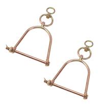 2PCS Cow Bull Cattle Nose Ring Stainless Steel Swivel Half Hoof Nose Clamp Livestock Traction Tool for Farm L beige