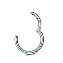1Pc 316L Stainless Steel Nose Septum Clicker Hinged Segment Ring Nose Hoops Lip Ear Cartilage Ear Helix Body Piercing Jewelry 16G 1.2x10mm