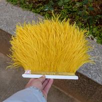 8-10cm Stručio plunksnos Apdailos smėlio spalvos kutais dekoravimo juostelė vestuvinei suknelei Drabužiai Priedai Natūralūs plunksnos 1 metras yellow