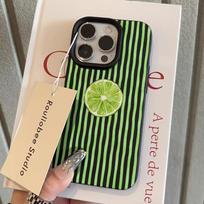 Green Striped Lemon Slice Pattern Phone Cases For Samsung Galaxy S26 S25 FE S24 Ultra S23 Plus S22 A16 A15 A26 A36 A56 5G Cover Galaxy S22 5G juoda