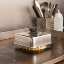 Cheese Melting Dome Easy to Clean Stainless Steel Rust Resistant Square Grill Cloche gray