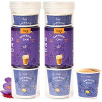 Cup-Ji Saffron Chai Premix Cups | Instant Tea | 14 Cups | Kadak Ghar-Wali | No Added Sugar | Desi Chai | On the Go | Easy Prep | For Office and Tra purple