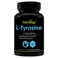 Nutriosys L-Tyrosine 500mg Supports Cognitive Health & Brain Function, Essential For Thyroid Functions - 90 Veg Capsules