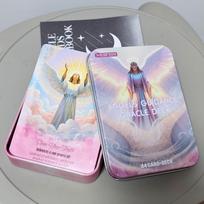 Angels Guidance Oracle Deck - 44 Cards with Guidebook 11.5*8cm, Inspirational Divination Cards in Tin Box for Spiritual Growth įvairiaspalvis