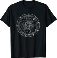Zodiac Constellation Wheel Astrology Graphic T-shirt XL gray