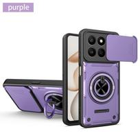 For Honor 400 Smart X7D Case Shockproof Armor Car Holder Magnetic Ring Phone Cover For Honor400 Smart X7 D X 7D Slide Lens Funda Honor 400 Smart 5G black
