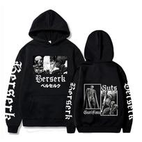 Berserk Guts Manga Men Women Hoodies Autumn Winter Berserker Armor Double Sided Manga Print Anime Pullover Sweatshirt XL chaki
