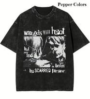 Silent Hill Quote Graphic Tee, Wounds Will Heal and kids tshirt, Psychological Horror Game 140 white