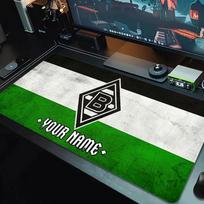 Custom Name Borussia Mouse Pad Large Gaming Table Cushion Non-slip Laptop Tablet Big Mousepad XXL Mat Mini PC Playmat With Lock edge_XIA 30cmx60cm(11.8x23.6inch) gray