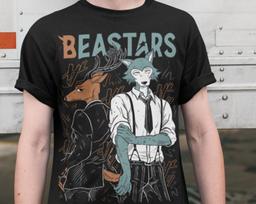 UNISEX - Anime Beastars Tshirt, Manga Lover Shirt, Graphic Tee, Otaku Ropa, Clothing Merch Gift G 64 vintage anime clothes XL gray