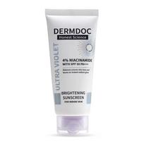 DERMDOC 4% Niacinamido skaistinantis apsauginis kremas nuo saulės su SPF 50 apsauga nuo saulės (50 gm) | Apsauga nuo saulės | Apsauga nuo saulės riebiai odai | PA +++ | Apsauga nuo UV spindulių | Shi white