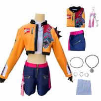 Kids Rumi Cosplay Black Gloden Fantasia Costume Children Girls All Kinds Of Uniform Child Halloween Party Suit 140 orange