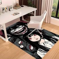 1pc Thriller Manga Junji Ito Tomie0 Print Area Rug - Soft, Washable Non-Slip Indoor Mat for Office Chairs, Living Room, Home Office Decorative Rug 80cmx120cm