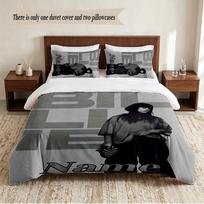 Billie eilish Personalized Custom Name 3‑Piece Bedding Set Soft Duvet Cover Set For Bedroom Home Decor 135cmx200cm gray