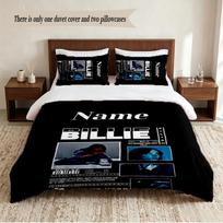 Billie eilish Personalized Custom Name 3‑Piece Bedding Set Soft Duvet Cover Set For Bedroom Home Decor 135cmx200cm
