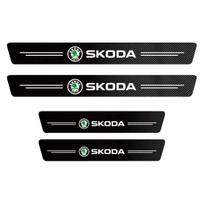 Odinis automobilio durų slenksčio apsaugas Anglies pluošto slenksčio juosta Skoda Octavia Fabia Kamiq Kapoq Kodiaq Rapid SCALA Superb for skoda black