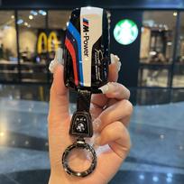 Lenktynių stiliaus metalinis automobilio raktų dėklas, dangtelis raktui-pulteliui, skirtas BMW X1 X3 X5 X6 X7 3 5 6 7 serijai G20 G30 G11 F15 F16 G01 G02 F48 2016-2023 beige