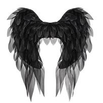 Realistiškas Angelų Sparnų Kostiumo Aksesuarų Rinkinys Cosplay Šaliai Helovinas Kamuolys Balti Juodi Organzos Plunksnų Sparnų Rekvizitai Black Organza Angel Wings HC24BA171AV1 black