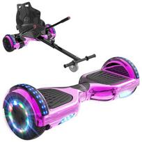 RCB Hoverboard + Kart 2-in-1 6.5 inch Bluetooth and LED – Adjustable Karting – pink/black – ideal gift children