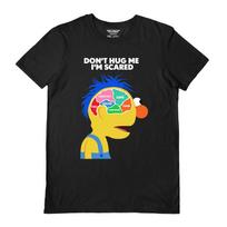 Unisex shirt Cotton Oversize Large Size Don't Hug Me I'm Scared T-Shirt Official Brain Black S/Sleeve Tee in 5 sizes XXXL yellow