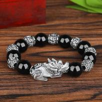 Brave Troops Beads PIXIU Bracelet Women Men Gold Color Beads Couple Bracelet Bring Lucky Brave Wealth Feng Shui Bracelets Gifts 3 black