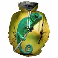 Chameleonas Driežas Hoodie Gyvūnų 3D Spaudiniai Vyrai Moteriški Gatvės Apranga Megztiniai Negabaritinis megztinis su gobtuvu Megztiniai Vaikiški Viršutiniai Drabužiai 6XL yellow