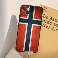 Norvegijos vėliavos dėklas telefonui iPhone 17 16 15 14 11 12 13 Pro Max mini XR 16e 15 16 Plus 17 Air pilnas dangtelis iPhone 17Pro MAX gray