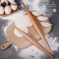 Konditerijos įrankis Fondant pyrago tešlos volelis makaronų koldūnų odelių gaminimo mašina medinis kočėlas su dvigubu galu, nepridegantis kepimo įrankis tešlos volelis 28 X 2.6 cm white