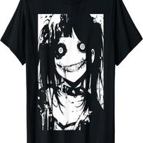 Horror Anime Manga _ Japan  Creepy Kawaii Goth T-Shirt(24) L juoda