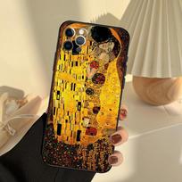 Gustav Klimt Kiss Art Phone Case For iPhone 14 16 15 11 12 13 17 Pro Max 13 mini 15 16 Plus 16e 17 Air Cover Funda iPhone 16e