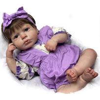 50CM Cotton Body Reborn Baby Doll Loulou Exquisite Painted 3D Skin Rebirth Doll Toy pink