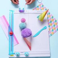 Paper Trimmer Scoring Board Craft Paper Cutter Folding Scorer 7 in 1 Multifunctional Scoring Paper Board Cutting Width 12.2in blue