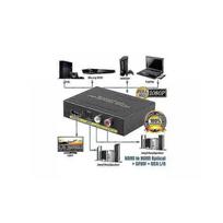 Audio Extractor, HDMI to HDMI Audio Fiber Optic and RCA (L/R) Stereo Analog Output Video Audio Split