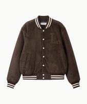 Lundy Port Wool Varsity Jacket - Brown Brown/M black