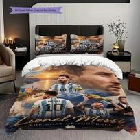 Lionel Messi Legend Game Three-piece set(1 * duvet cover + 2 * pillowcase, without core)Duvet cover and pillowcase Bedding set Soft and comfortable 135x200cm