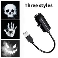 USB Projektorius Šviesa Helovinas Vaiduoklis Kaukolė Naktinė Lempa Keičiamas Raštas LED Projektoriaus Lempa Kambario Luboms Langams Sienoms Dekoruoti Halloween 3