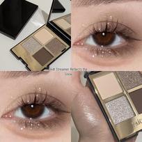 Mojito Four-Color Eyeshadow Palette: Earth Tones, Matte & Shimmer, Beginner-Friendly for Daily Wear. 8.5g gray