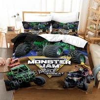 Monster Jam Bedding Set Single Twin Full Queen King Size Monster Jam F1 Bed Set Aldult Kid Bedroom Duvetcover Sets 3D Anime 022 140*200cm/55x79in Single/Twin 3pcs