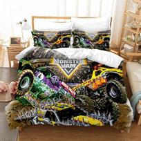 Monster Jam Bedding Set Single Twin Full Queen King Size Monster Jam F1 Bed Set Aldult Kid Bedroom Duvetcover Sets 3D Anime 022 AU Single 140*210cm/55x83in 3pcs