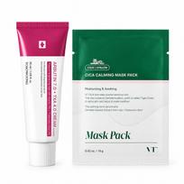 TOSOWOONG Arbutin 7% + Tranexamic Acid 4% Cream 50ml + VT CICA Calming Mask 1 Sheet Korean Brightening & Calming Skin Care Set blue