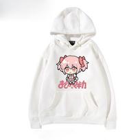 Puella Magi Madoka Magica Anime Hoodie Madoka Kaname Chibi Character Print Long Sleeve Hooded Sweatshirt Unisex Streetwear Pullover Autumn Winter Wear XXXL white