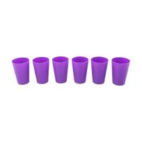 Spalvingi plastikiniai puodeliai Neskilę gėrimo indai Lengvi gėrimo puodeliai 6PCS violetinė