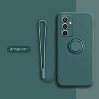 Skysto silikono magnetinis dėklas Samsung A55 5G A35 A15 A25 A54 A14 A34 A53 A33 A52 A13 Note 20 Ultra 9 žiedų laikiklio telefono dangtelis A52 5G-A52 4G armijos žalia spalva