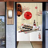 60-120 cm japoniško restorano durų užuolaida suši sashimi restorano dekoratyvinė užuolaida virtuvė išeinamoji audinio pertvara 60x90cm brown