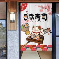 60-120 cm japoniško restorano durų užuolaida suši sashimi restorano dekoratyvinė užuolaida virtuvė išeinamoji audinio pertvara 80x140cm
