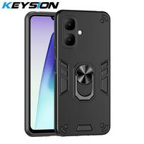 KEYSION Shockproof Armor Case for Infinix Smart 10 Silicone+PC Metal Ring Stand Phone Back Cover for for TECNO Spark Go 2 Pop 10 for Tecno Pop 10 juoda