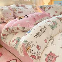 Sutirštintas pieno vilnos antklodės užvalkalas, vienas gabalas, vilnos, vaikiškas antklodės užvalkalas, koralų vilnos, animacinis, keturių dalių lovos komplektas medium mattress  1.5m 4pc -  150 * 200cm quilt gray